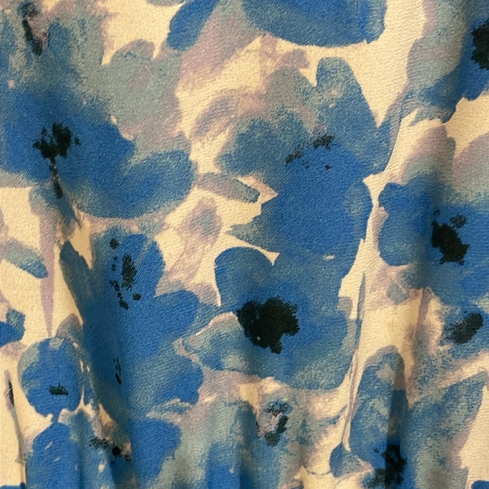 J Crew Factory Blue Floral Long Sleeve V Neck Dress Size 10 - Picture 10 of 13